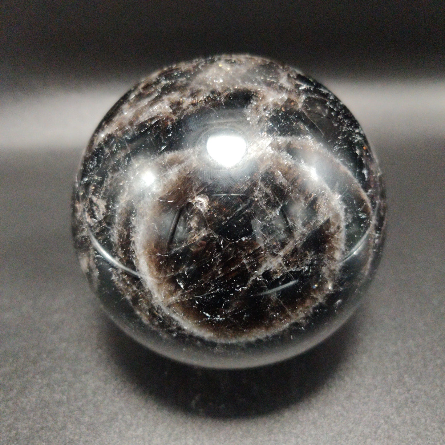 Black Smokey Quartz Sphere 4.59 lbs (2084g)