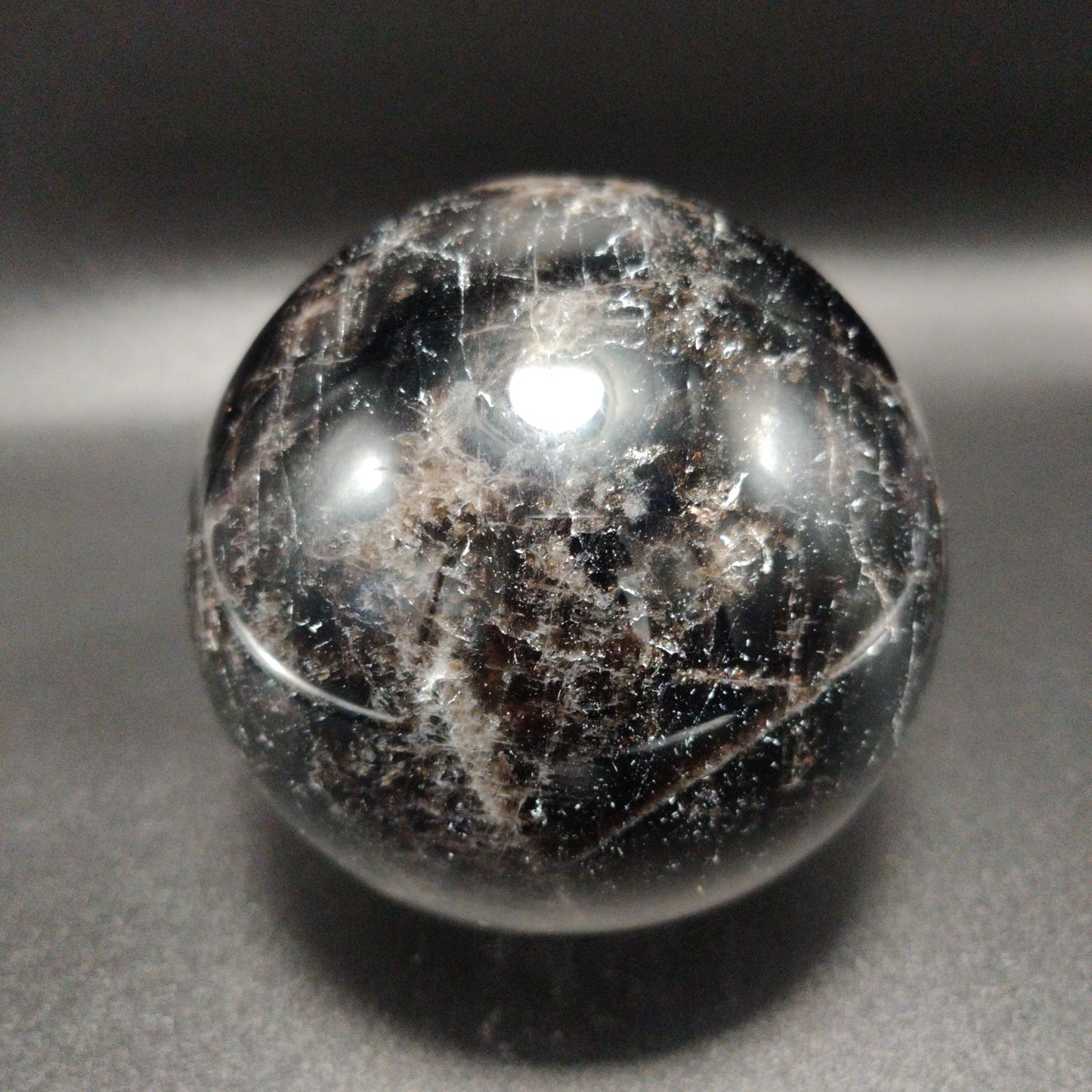 Black Smokey Quartz Sphere 4.59 lbs (2084g)