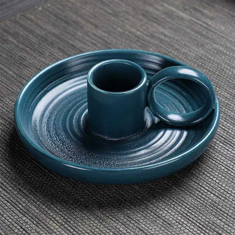 Ceramic Smudge Incense Holder Deep Teal Color