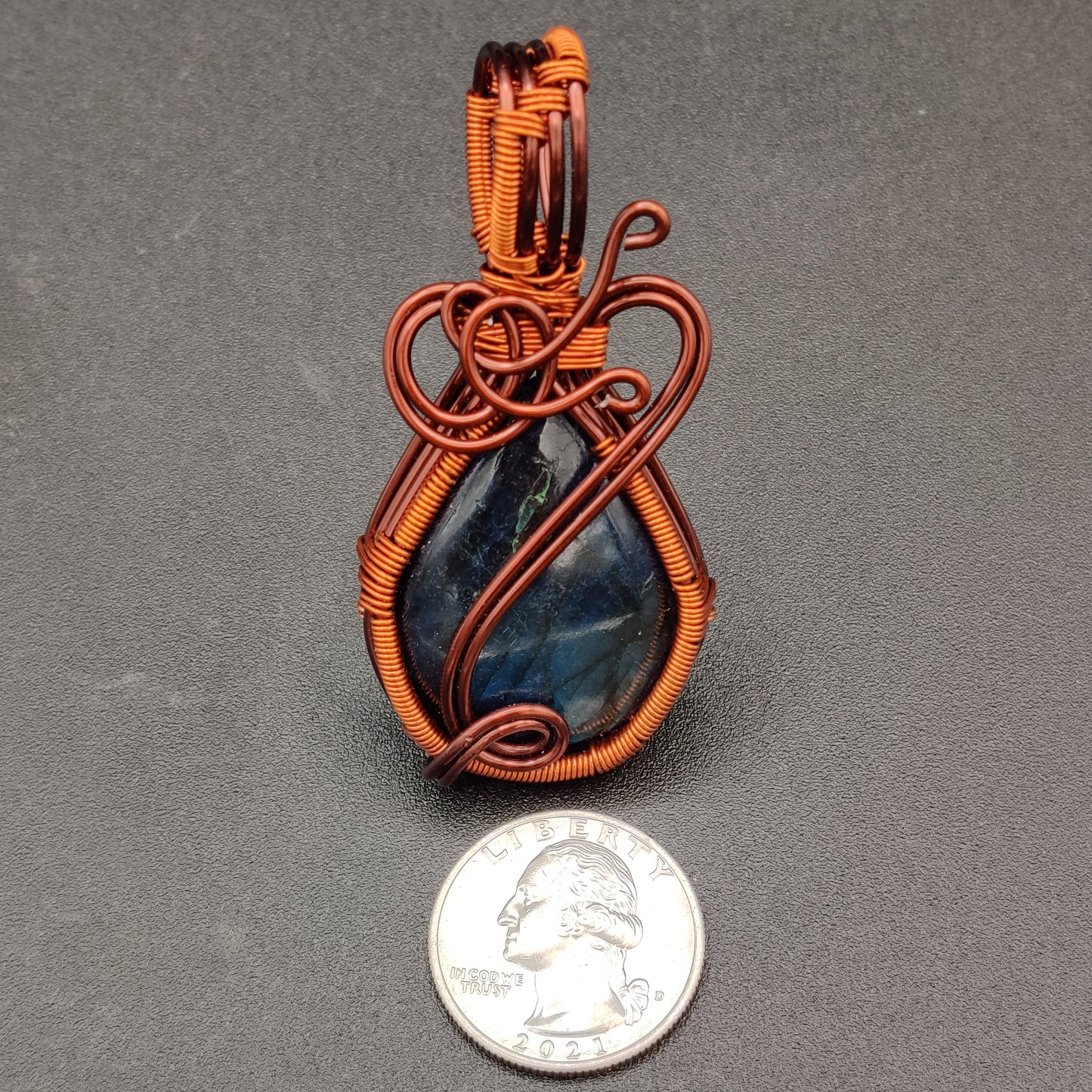 Labradorite Cabochon Wire Wrapped 87.5 carats (17.5g)