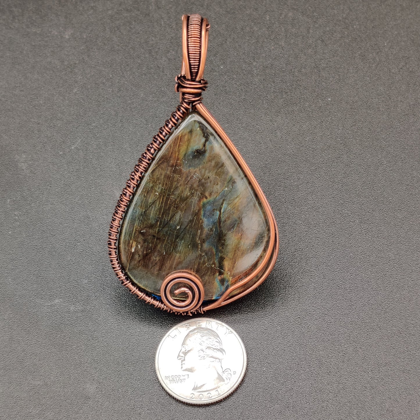 Labradorite Cabochon Wire Wrapped 182.4 carats (36.48g)