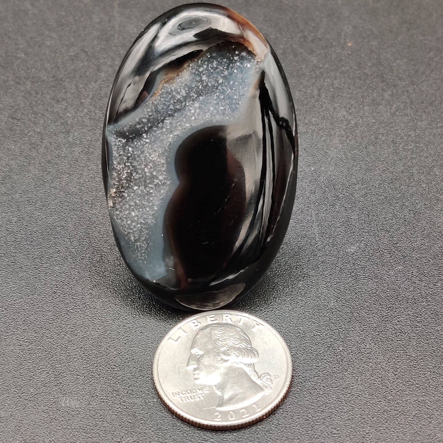 Black Onyx Druzy Agate Cabochon 112.5 carats (22.5g)