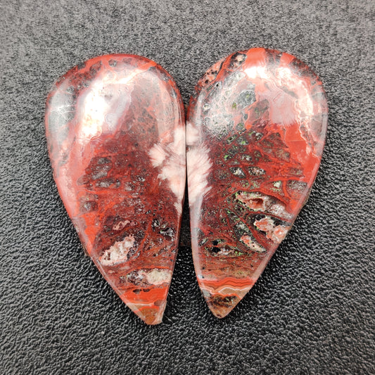 Crazy Lace Agate Earring Cabochon Pair 17 carats (3.4g)