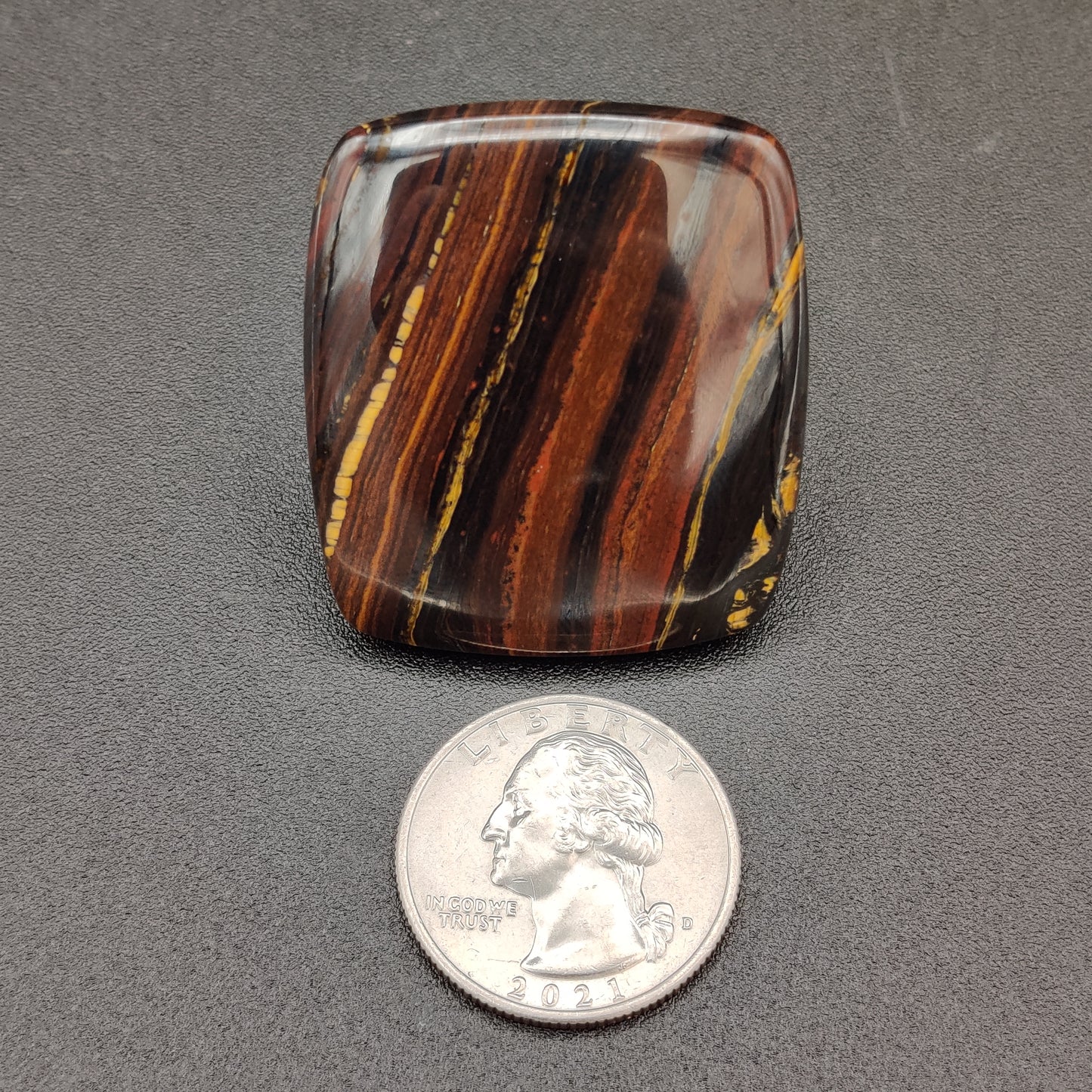 Fire Red Iron Tiger Eye Cabochon 110.35 carats (22.07g)